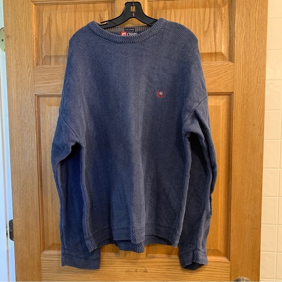 Vintage 90’s Chaps Ralph Lauren Hand Framed Blue Crewneck Sweater Men's Size XL - Picture 1 of 4